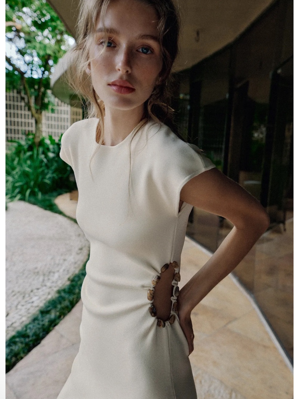 Zara KNIT CUT OUT DRESS WITH BALLS - Picture 3 of 8